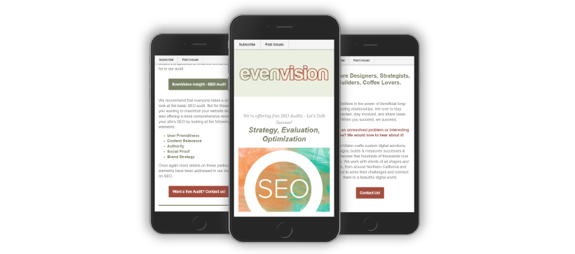 Example graphic of EvenVision's Mobile Friendly Newsletter